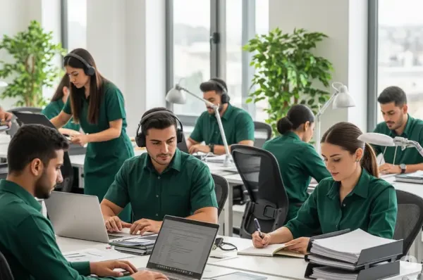 Healthcare revenue cycle management support team